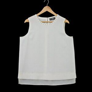 Karl Lagerfeld Ivory Embellished Tank Top ✨Perfect‎ Condition✨
